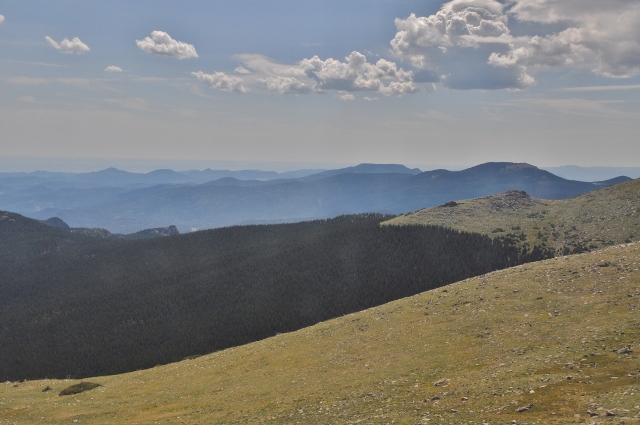 overlooking the mountains from the trail